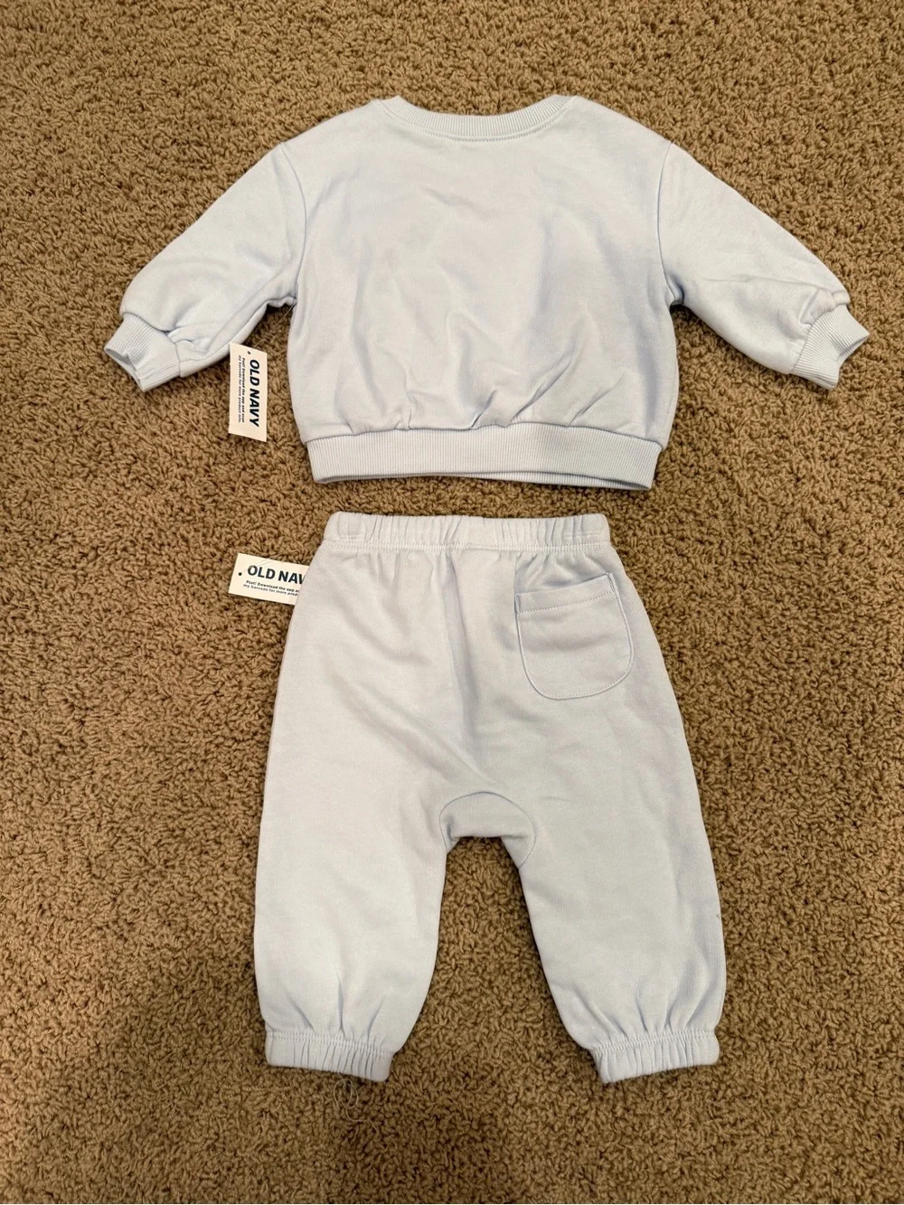 Old Navy Light Blue Sweatshirt & Sweatpants Set with Bee Embellishment 3-6M